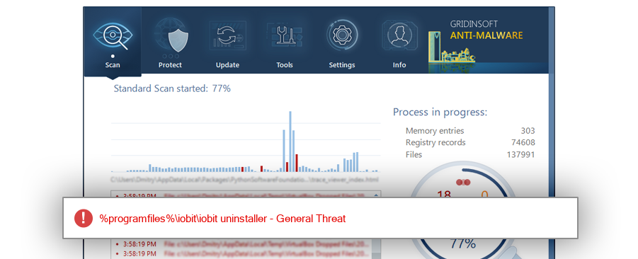 IObitUninstaler.exe detection screenshot