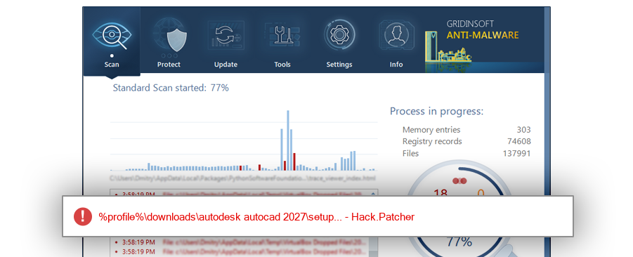 AdskNLM.exe detection screenshot